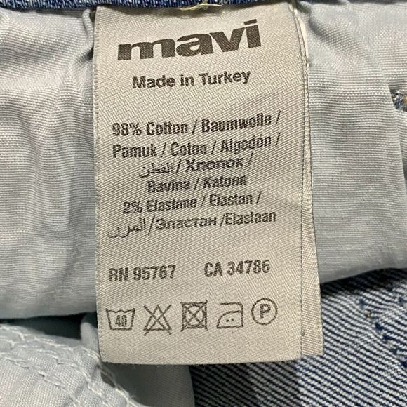 Mavi Star Iconic High Rise Mom Jeans Women’s W31 L28 Frayed Hems Ankle Blue - Picture 10 of 12